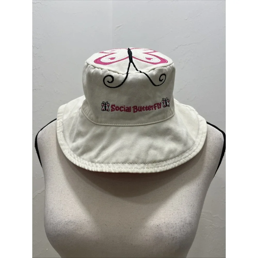 Reversible Bucket Hat‎ Little Lady Ladybug Social Butterfly Red White Sun Hat